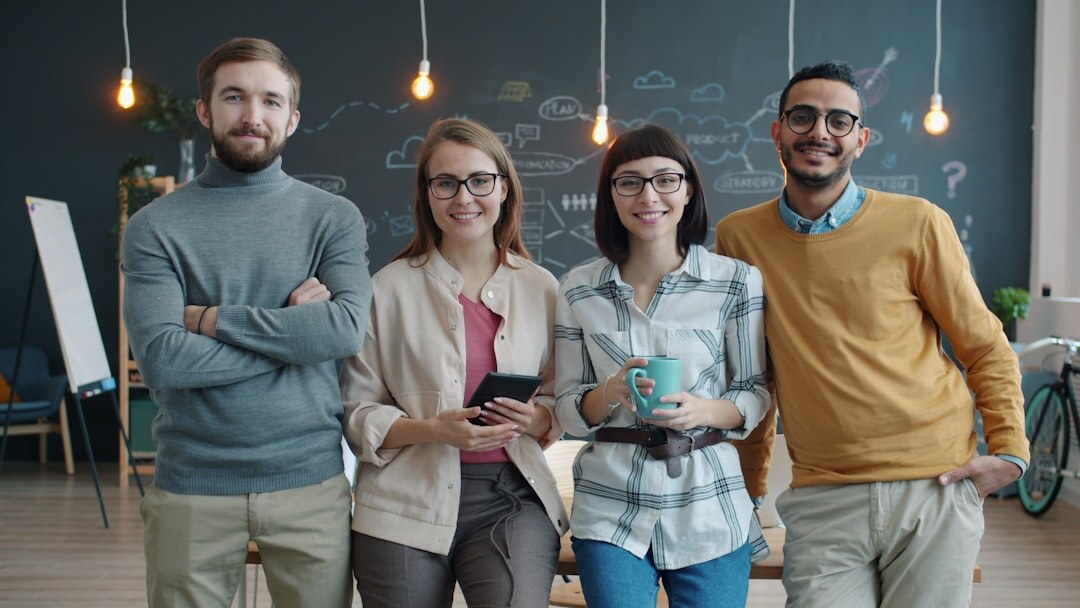 diverse team in modern office